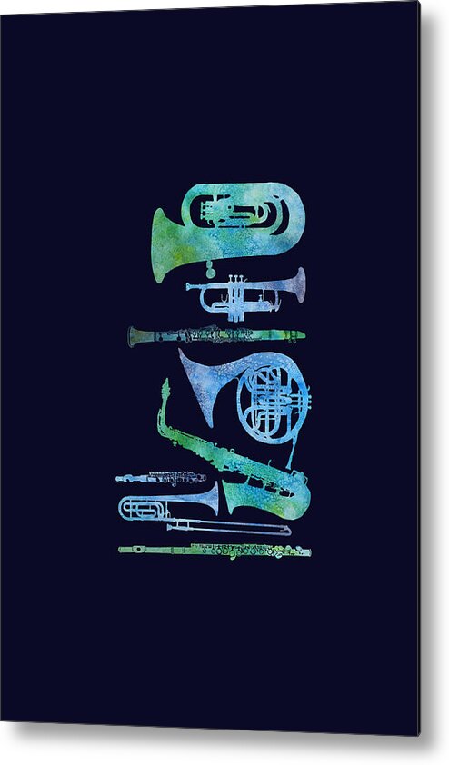 Band Metal Print featuring the painting Cool Blue Band by Jenny Armitage