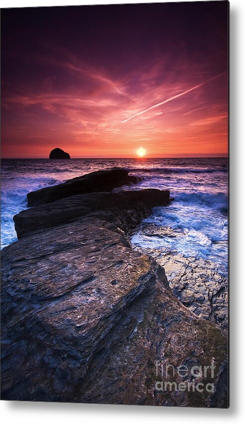 Sunset Metal Print featuring the photograph Cornish Sunset by David Lichtneker