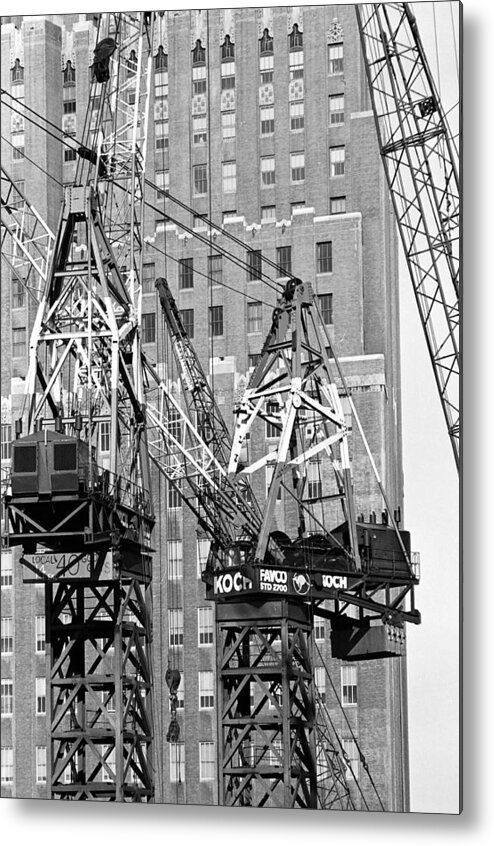 Wtc Metal Print featuring the photograph Cranes Ready For Action by William Haggart