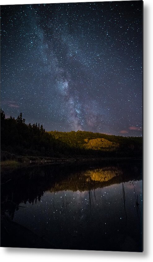 Astrophotography Metal Print featuring the photograph Crescent Lake Midnight by Jakub Sisak