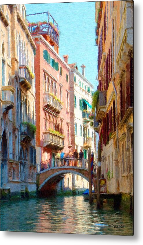Adriatic Metal Print featuring the painting Crossing the Canal by Jeffrey Kolker
