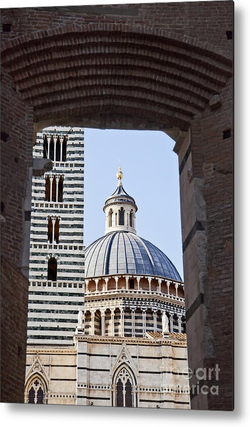 Siena Metal Print featuring the photograph Cupola and Campanile Siena Duomo by Liz Leyden