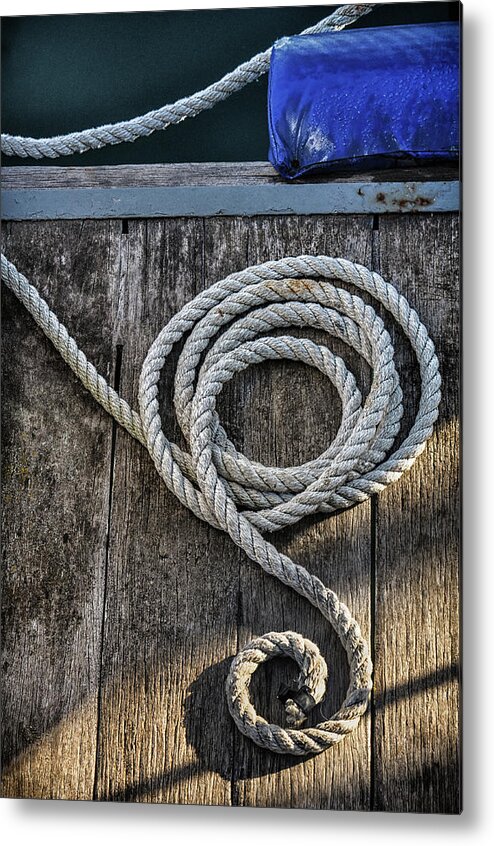 Rope Metal Print featuring the photograph Curled Rope by Nadine Swart