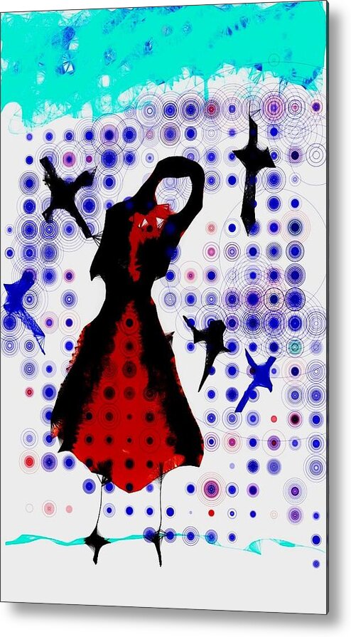 Girl Metal Print featuring the photograph Dancing with the birds by Jessica S