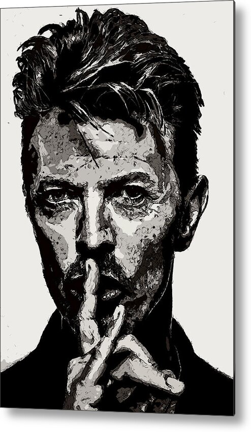 David Bowie Metal Print featuring the photograph David Bowie - Pencil by Doc Braham