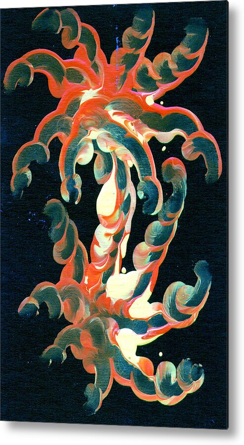 Organic Metal Print featuring the painting Deep Sea forms 1 by Steve Sommers