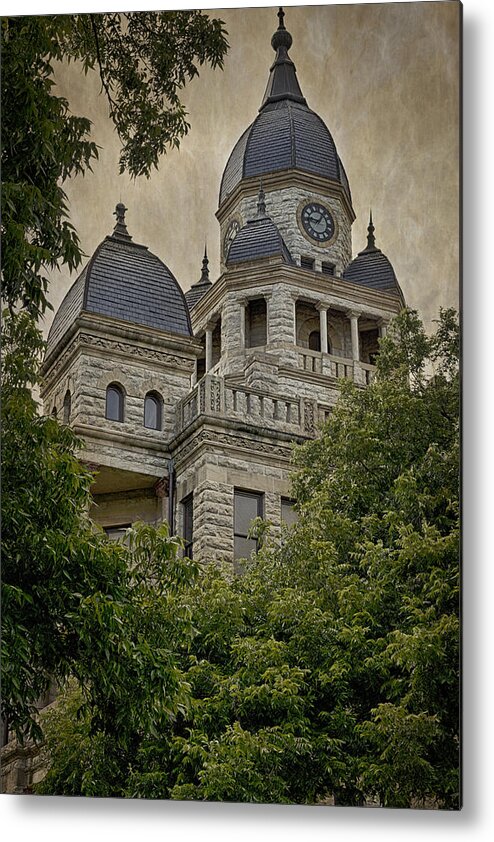 Joan Carroll Metal Print featuring the photograph Denton County Courthouse by Joan Carroll