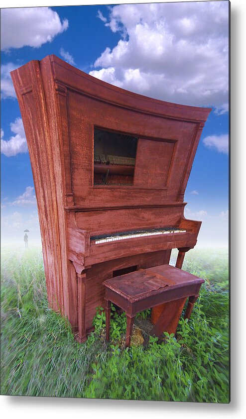Distorted Upright Piano Metal Print featuring the photograph Distorted Upright Piano by Mike McGlothlen