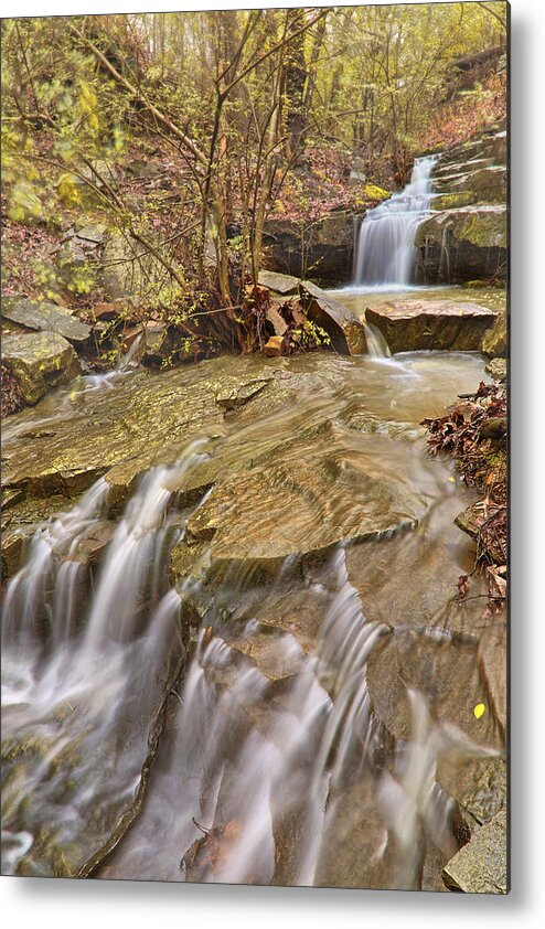 Dogtown Falls Metal Print featuring the photograph Dogtown Falls - Arkansas - Emerald Park - North Little Rock by Jason Politte