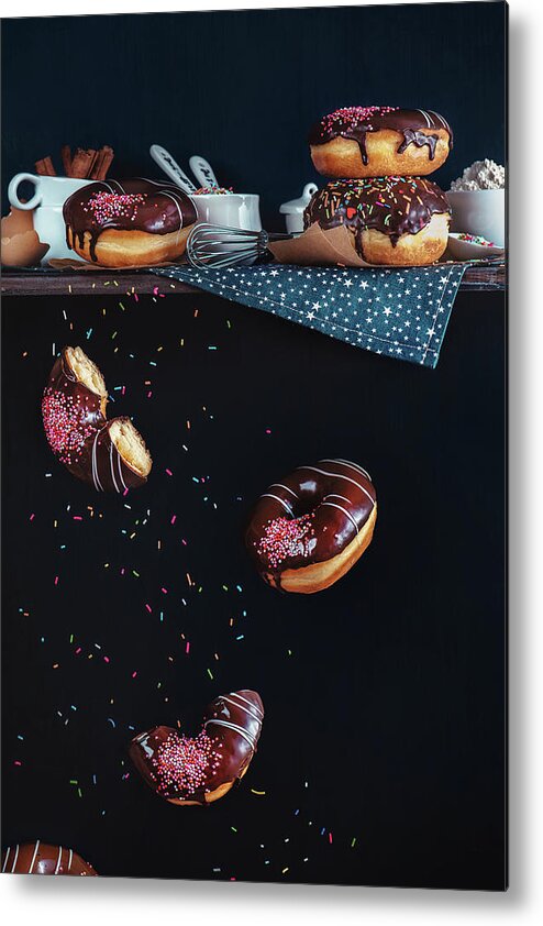 Donut Metal Print featuring the photograph Donuts From The Top Shelf by Dina Belenko