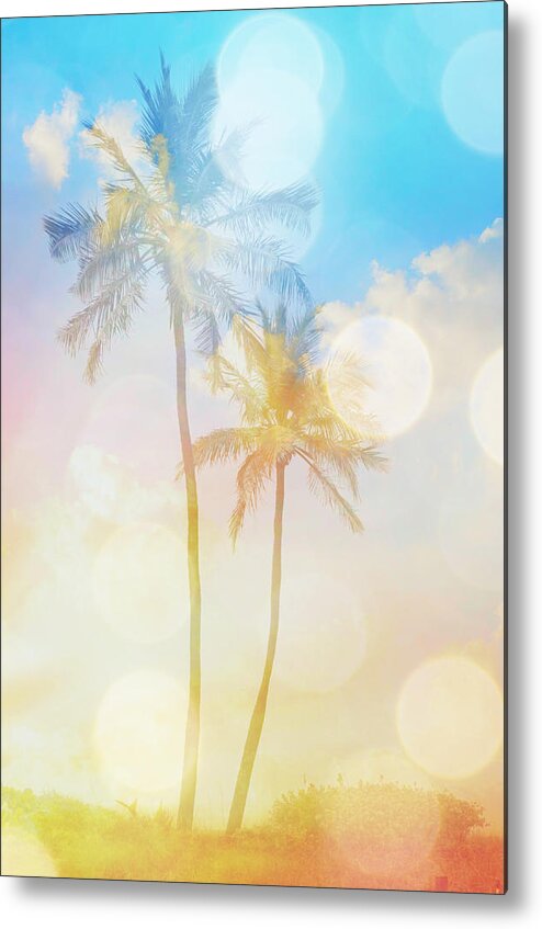 Photo Metal Print featuring the photograph Dreamy Palm Trees by Patricia Awapara