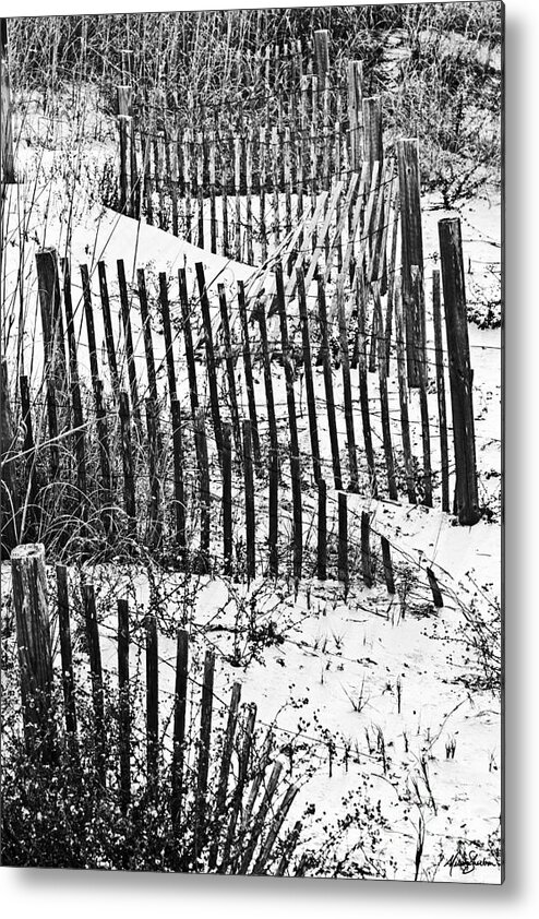 Black & White Metal Print featuring the photograph Dunes of Tybee Island by Melissa Fae Sherbon