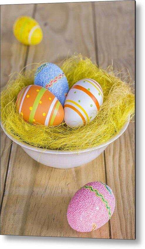 Easter Metal Print featuring the photograph Easter eggs by Paulo Goncalves