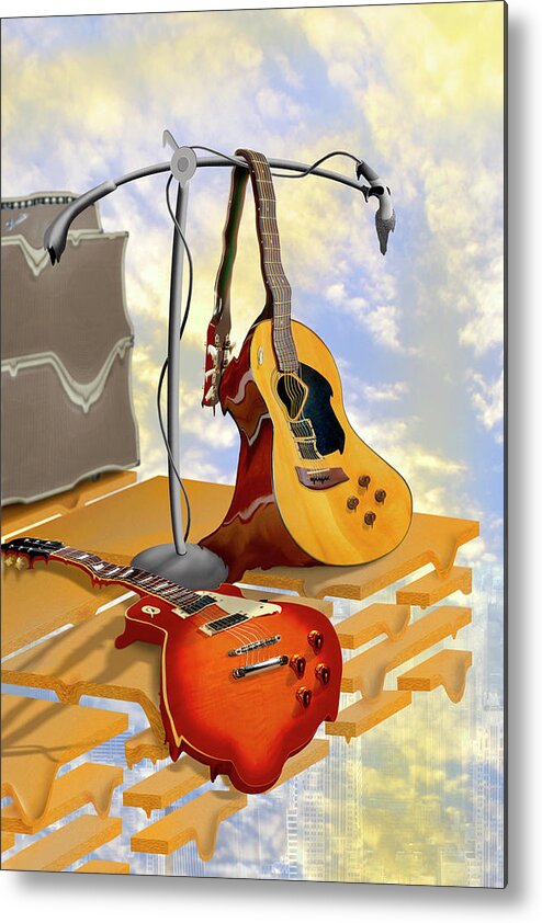 Les Paul Metal Print featuring the photograph Electrical Meltdown by Mike McGlothlen