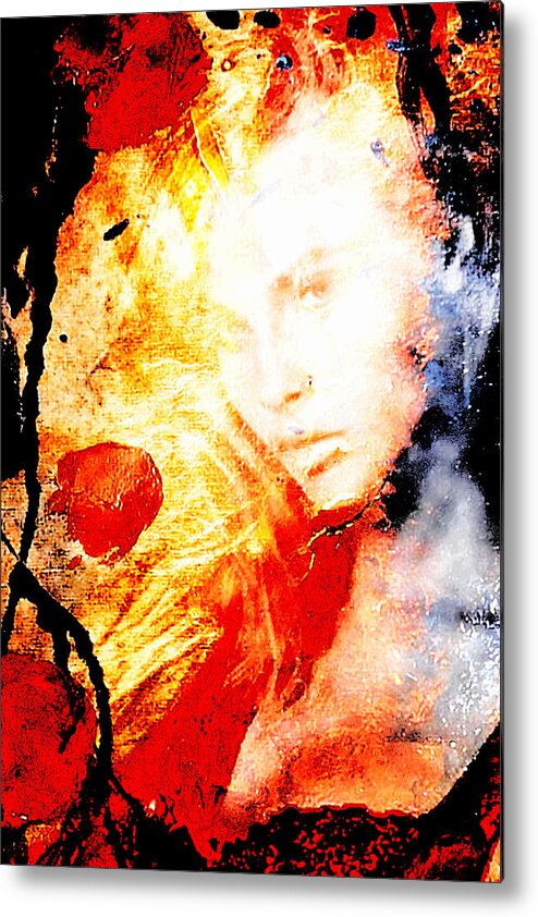 Evanescent Metal Print featuring the digital art Evanescent Face by Andrea Barbieri
