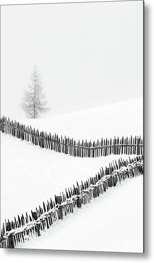 Snow Metal Print featuring the photograph Fences: Playing With Lines by Vito Miribung