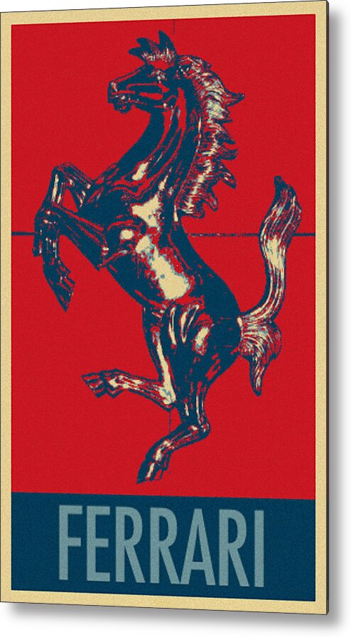 Ferrari Metal Print featuring the photograph FERRARI STALLION in HOPE by Rob Hans