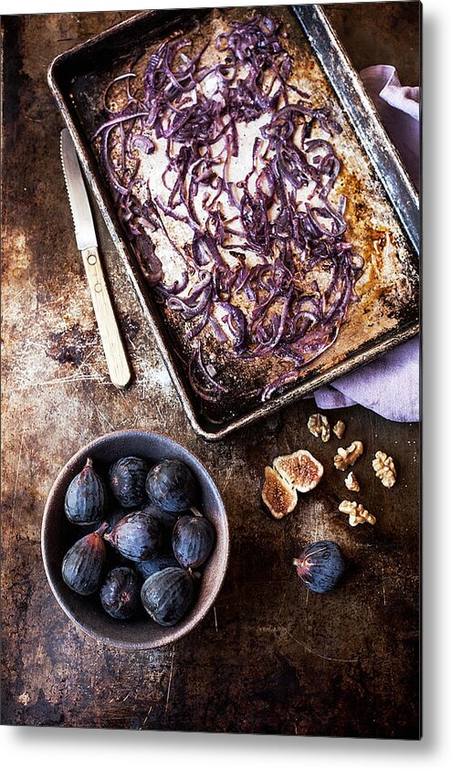 San Francisco Metal Print featuring the photograph Figs, Onions And Walnuts by One Girl In The Kitchen