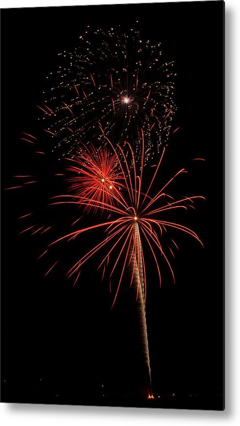 Fireworks Metal Print featuring the photograph Fireworks 3 by Wesley Elsberry