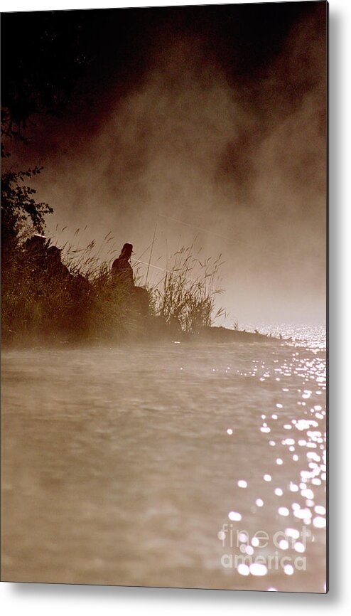 Fisher Metal Print featuring the photograph Fisher in the Mist by Sharon Elliott