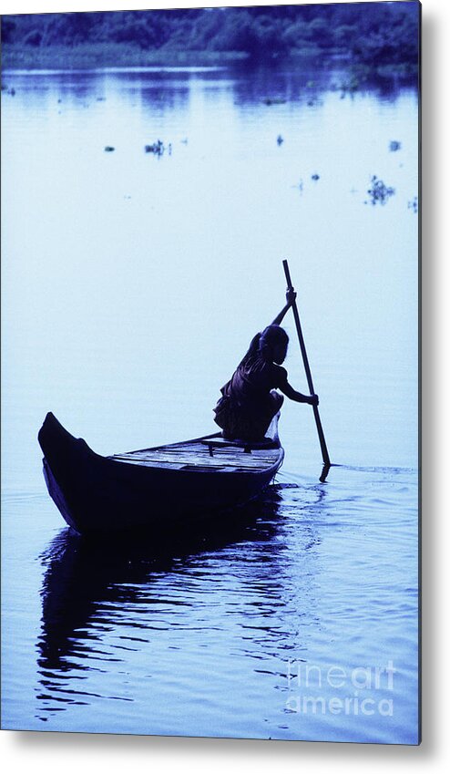 Cambodia People Metal Print featuring the photograph Fishing boats Tonle Sap lake Cambodia by Ryan Fox