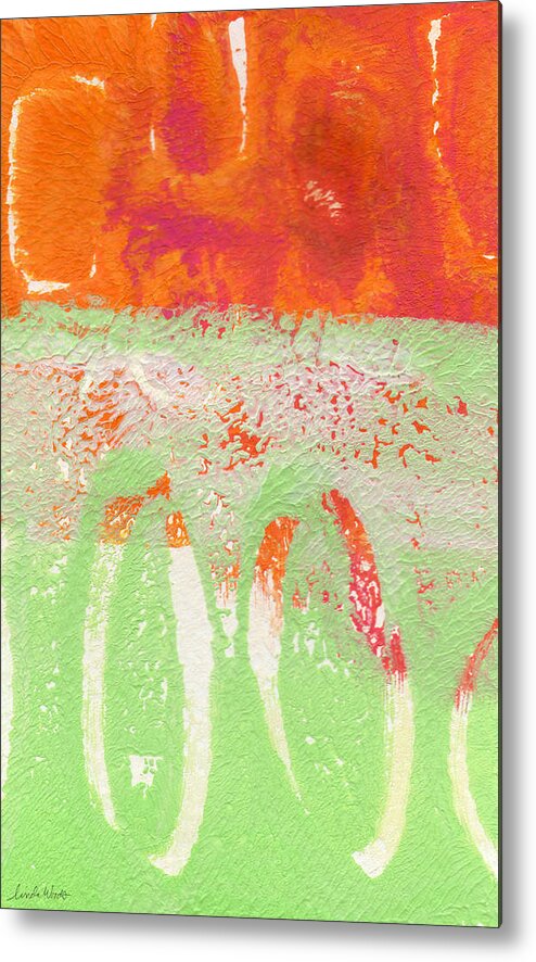 Abstract Metal Print featuring the painting Flower Market by Linda Woods