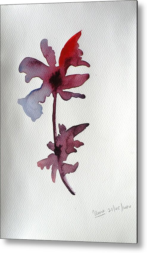 Flower Metal Print featuring the painting Flower by Uma Krishnamoorthy