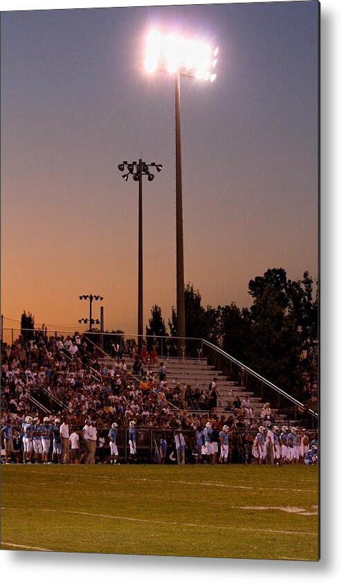 Football Metal Print featuring the photograph Friday Night Lights by Troy Johns