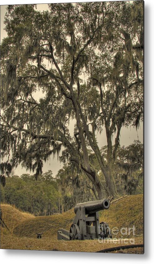 Fort Mcallister Metal Print featuring the photograph Ft. McAllister Cannon 3 by Jonathan Harper