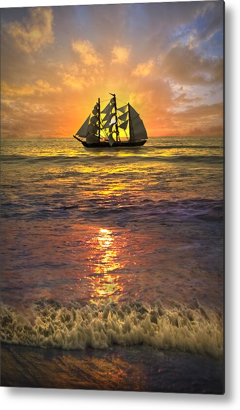 Boats Metal Print featuring the photograph Full Sail by Debra and Dave Vanderlaan