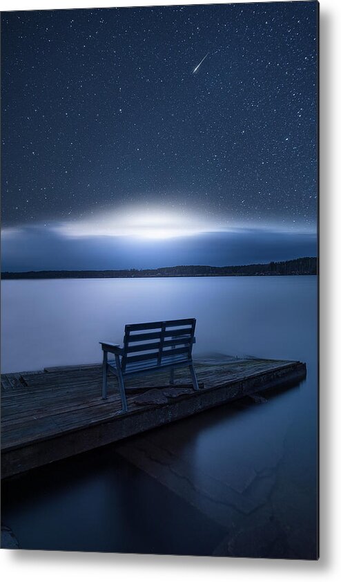 Starfall Metal Print featuring the photograph Galactic Impact by Christian Lindsten