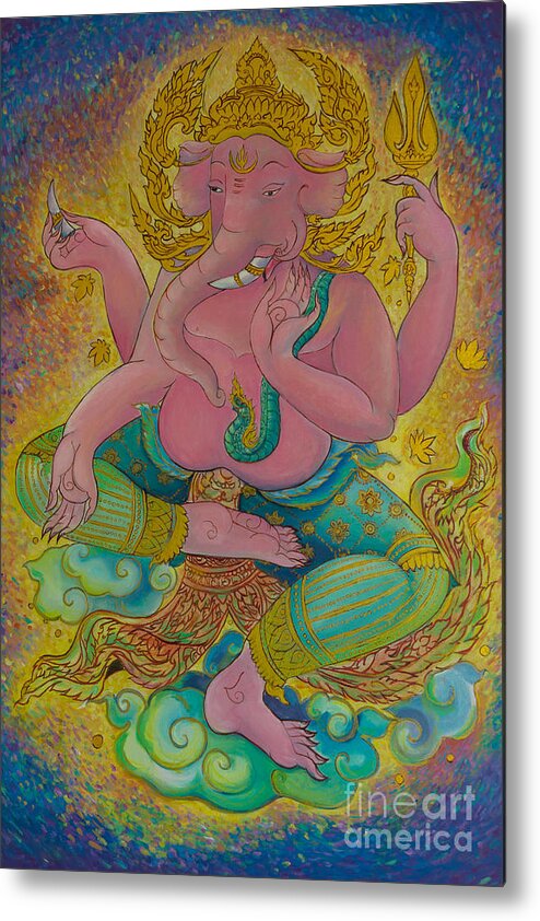 Abstract Metal Print featuring the photograph Ganesha God of Hindu by Tosporn Preede