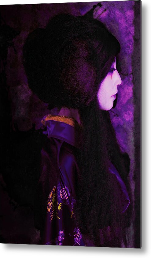 Geisha Metal Print featuring the photograph Geisha in purple and pink by Jeff Burgess