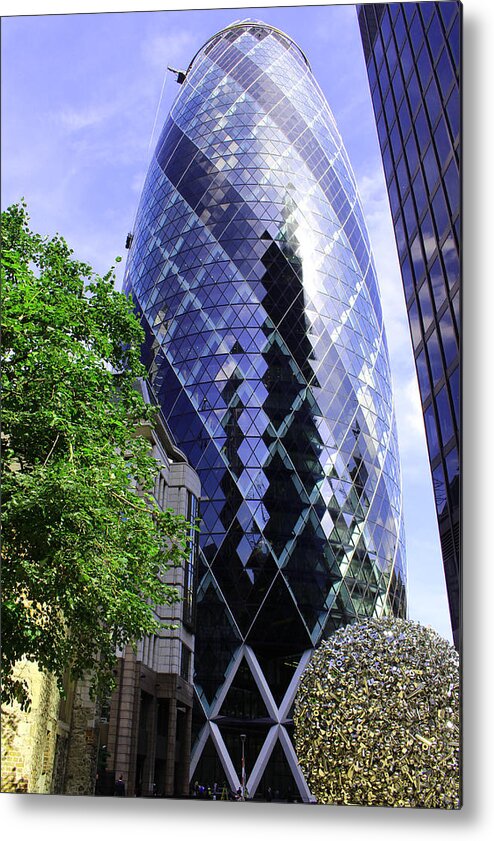 Swiss-re Metal Print featuring the photograph Gherkin 30 St Mary Axe by Nicky Jameson