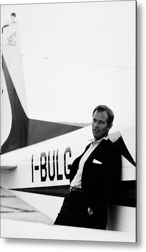 Business Metal Print featuring the photograph Gianni Bulgari By His Airplane by Elisabetta Catalano