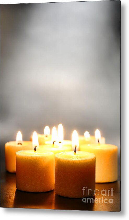 Votive Metal Print featuring the photograph Glow and Smoke by Olivier Le Queinec