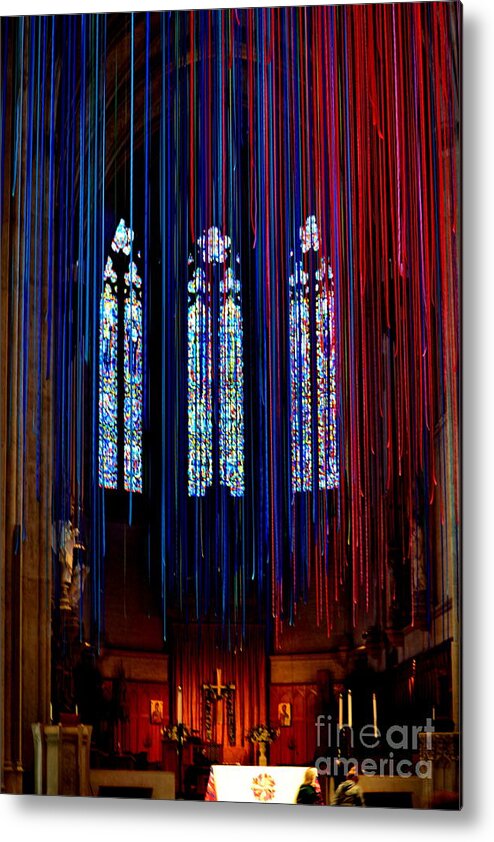 Grace Cathedral Metal Print featuring the photograph Grace Cathedral with Ribbons by Dean Ferreira
