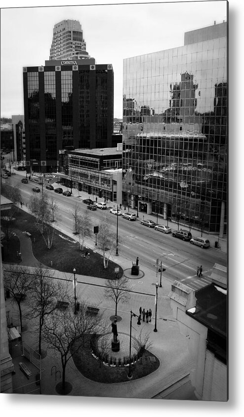 Hovind Metal Print featuring the photograph Grand Rapids 6 - black and white by Scott Hovind