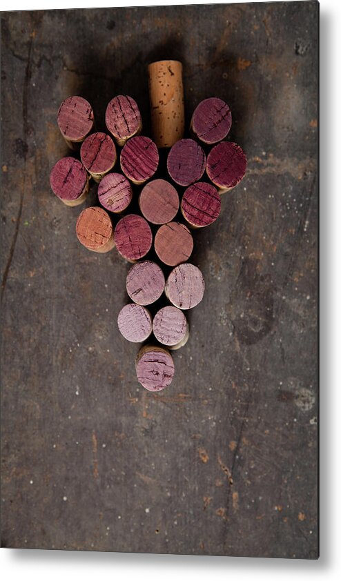 Wine Cork Metal Print featuring the photograph Grape Corks by Sematadesign