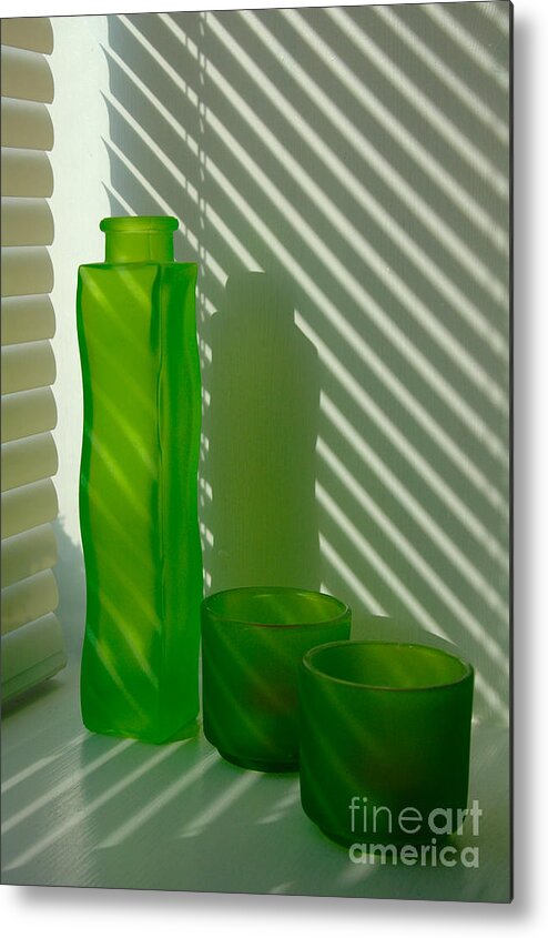 Glass Metal Print featuring the photograph Green Green Glass by Randi Grace Nilsberg