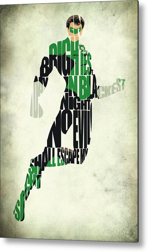 Green Lantern Metal Print featuring the digital art Green Lantern by Inspirowl Design