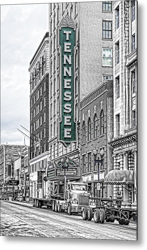 Knoxville Metal Print featuring the photograph Green Tennessee Theatre Marquee by Sharon Popek