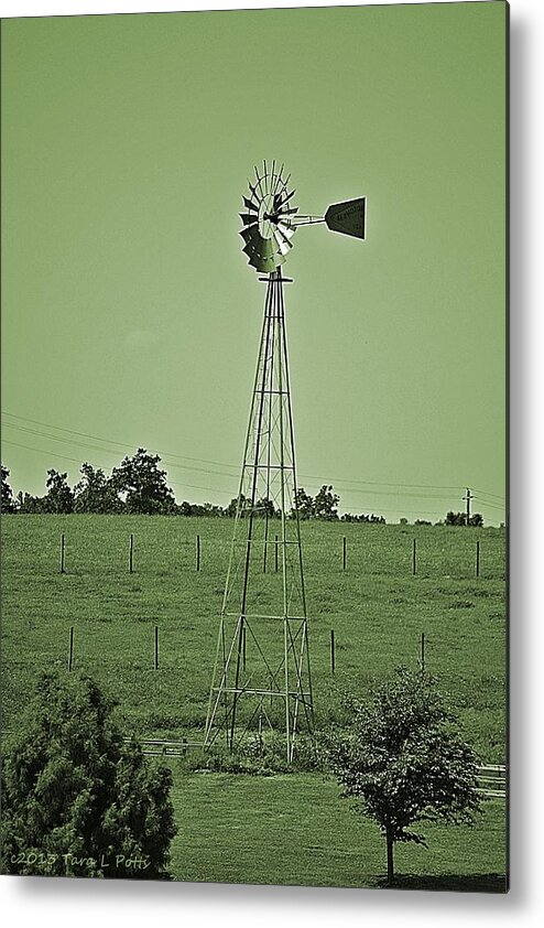 Windmill Metal Print featuring the photograph Green Windmill by Tara Potts