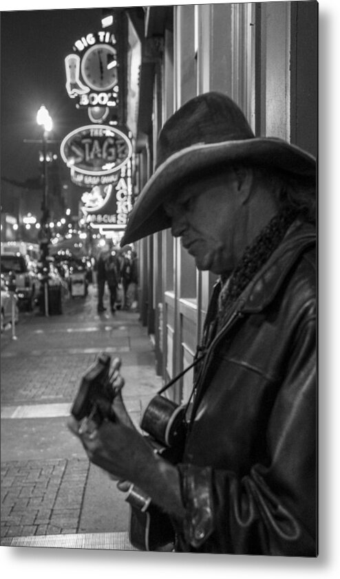 Nashville Metal Print featuring the photograph Guitar Street Performer in Nashville by John McGraw