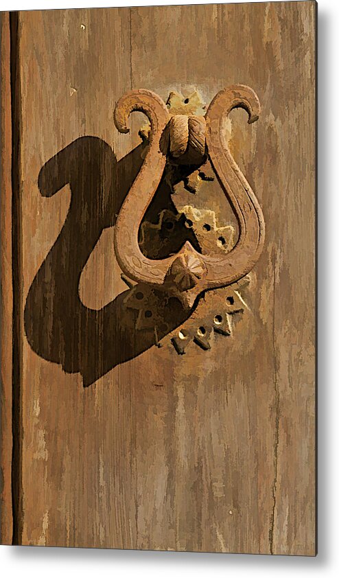 Canvas Metal Print featuring the photograph Hand Forged Iron Door Handle II by David Letts