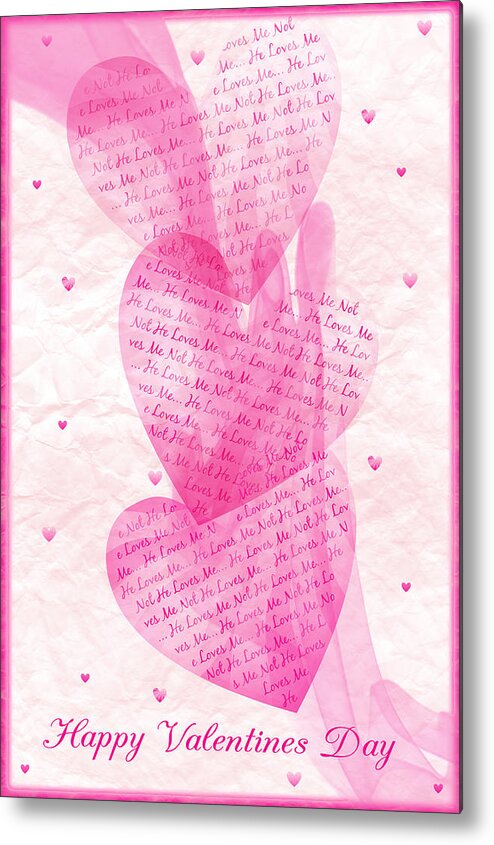 Pink Metal Print featuring the photograph Happy Valentines Day by Cathy Kovarik