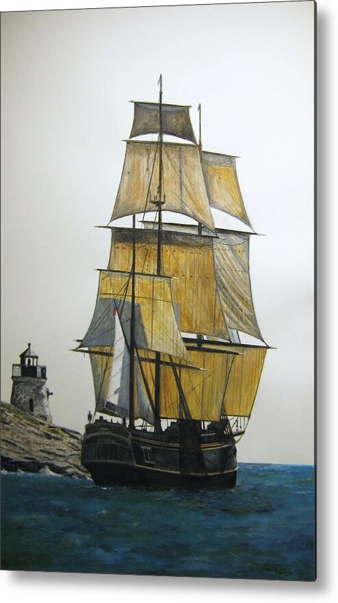 Bounty Metal Print featuring the painting HMS Bounty by Stan Tenney