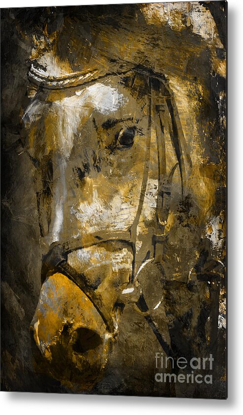 Horse Metal Print featuring the painting Horse by Andrzej Szczerski