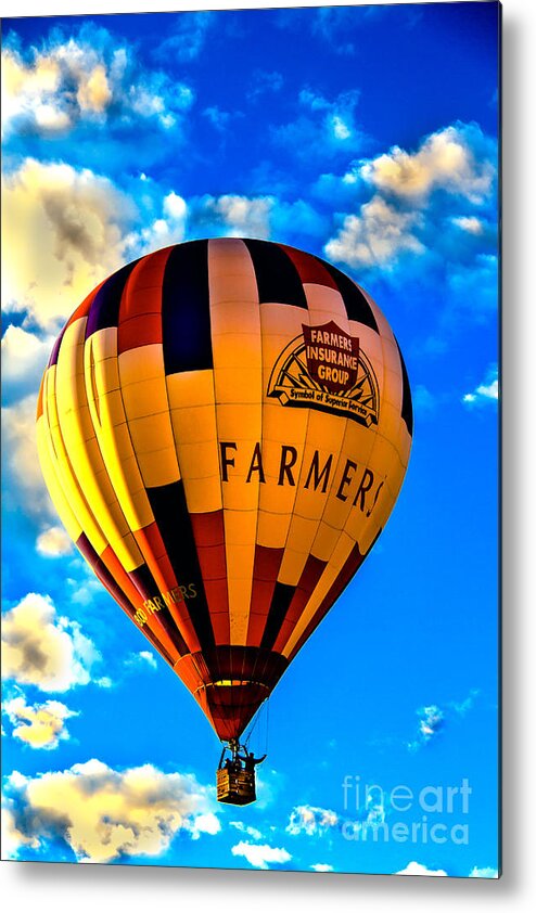 Arizonia Metal Print featuring the photograph Hot Air Ballon Farmer's Insurance by Robert Bales