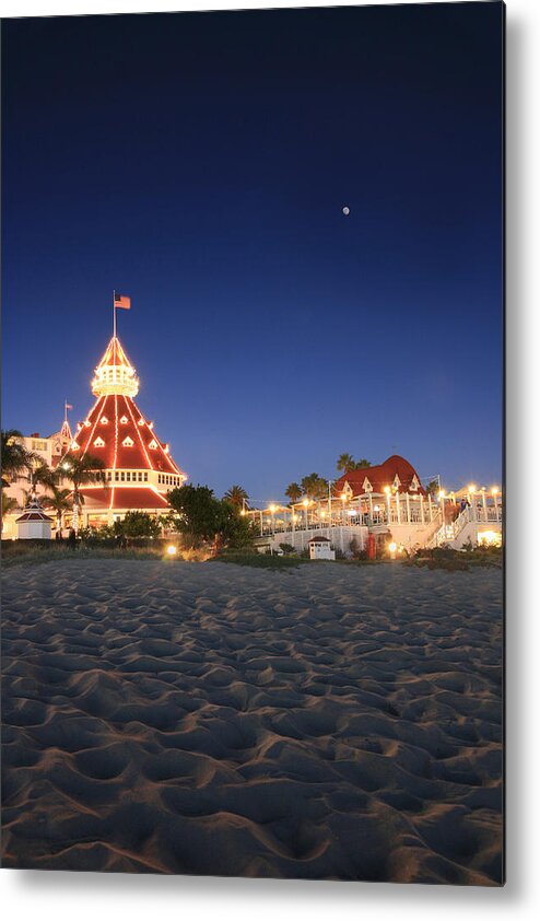 Landscape Metal Print featuring the photograph Hotel Del at Night by Scott Cunningham